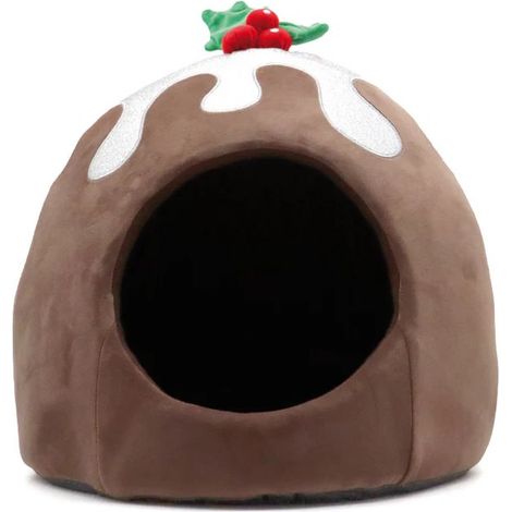 Cuccia per cani e gatti modello Xmas Pudding 38x38x35 cm a forma di dolcetto natalizio