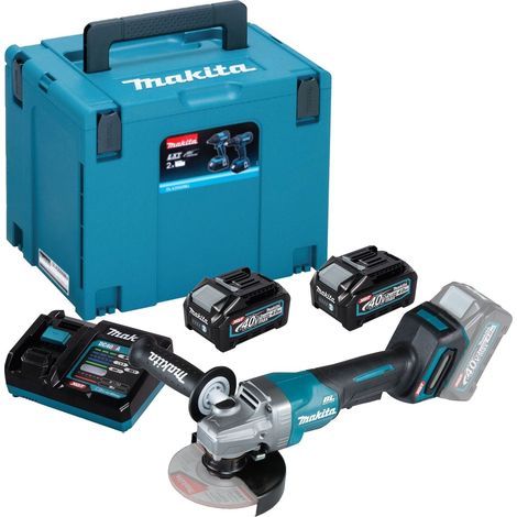 Smerigliatrice angolare  a batteria  Makita  GA016GM201  Ø  125  mm  40  V  max.  /  2x  4,0  Ah  batteria  +  caricabatterie  in  Makpac