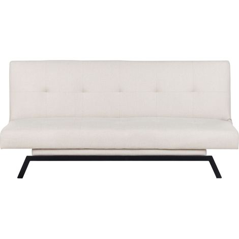 Sofa Bed 3 Seater LEEDS Fabric White