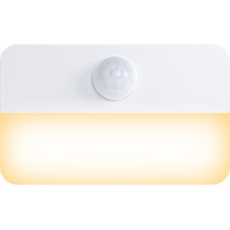 Veilleuse avec détecteur de mouvement, lumière à capteur,2 lampes LED pour armoires, lampe d'appoint fonctionnant sur piles,blanc chaud (1/4)