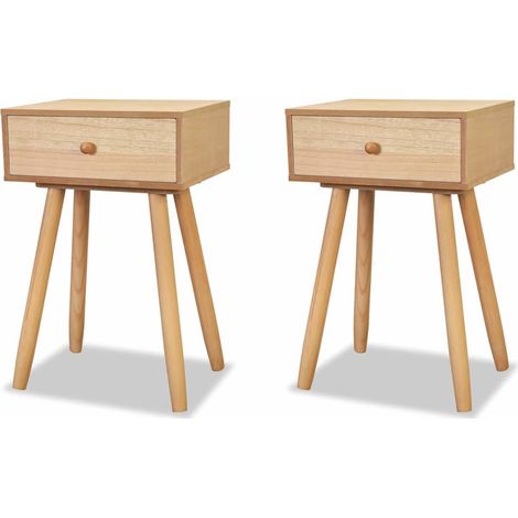 Maison Exclusive - Comodini Set 2 pz in Massello di Pino 40x30x61 cm Marroni (1/5)