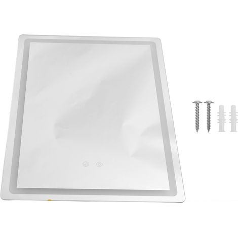 Miroir de salle de bain LED intelligent avec écran tactile, antibuée, gradation, mural, miroir de vanity lumineux pour maison hôtel, prise US 100-240V (1/5)