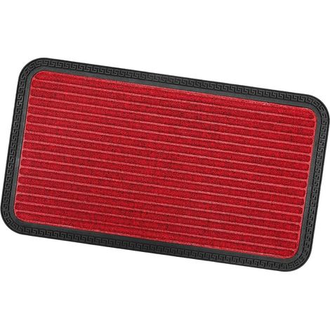 Zerbino Ingresso Antiscivolo Robusto Assorbente Tappeto Gommato Asciugapassi Bordeaux - 25x60 cm
