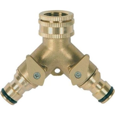 Nose of valve brass to double circuits with valve entrerait (1/4)