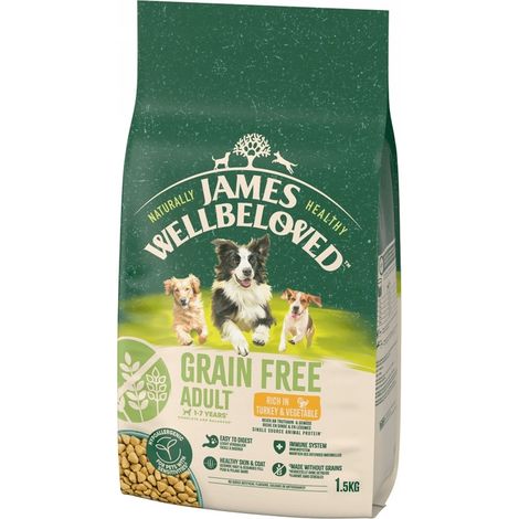 JAMES WELLBELOVED Croquettes pour chien sans céréales, mono-protéine, dinde, 1,5 kg