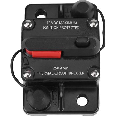 Disjoncteur en ligne pour autoradio DC12V-42V à réarmement manuel (250 A) (1/5)