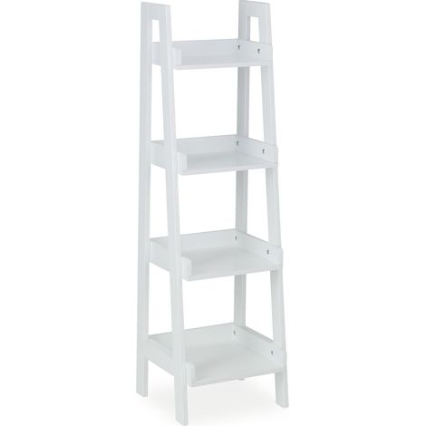 Scaffale a 4 livelli aperto portaoggetti soggiorno cucina bagno 140 x 60 x 30 cm in MDF bianco 130010393