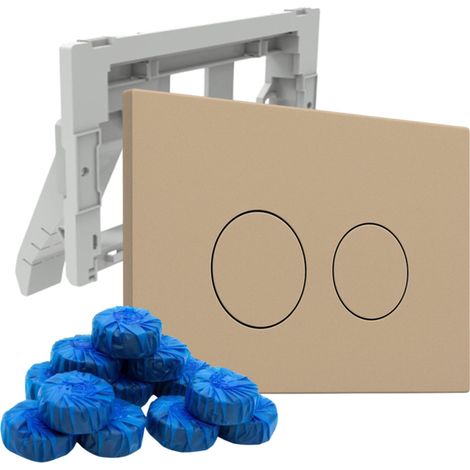 FugaFlow Eccelente Plaque de commande Press avec support pour blocs WC - pour réservoir encastré Geberit UP320 - double chasse - boutons ronds -