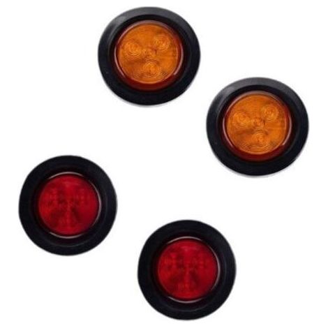 Nouvelle lanterne arrière à 4 LED, lanterne ronde avec bague en caoutchouc de 2 pouces, lanterne arrière pour camion, lanterne arrière en plastique, modèle YD-04 deng (1/5)