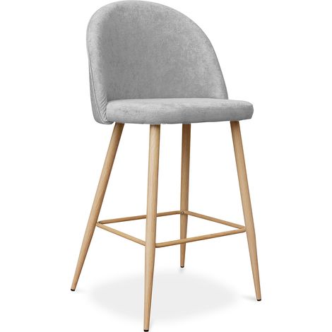 Taburete Tapizado en Tela - Diseño Escandinavo  - 66cm - Evelyne