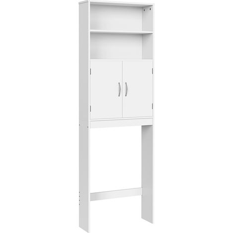 Yaheetech – Meuble WC dessus de toilette 72 cm L – Armoire de rangement avec 2 étagères ouvertes et 1 placard – Structure en MDF blanc – Gain de place (1/5)