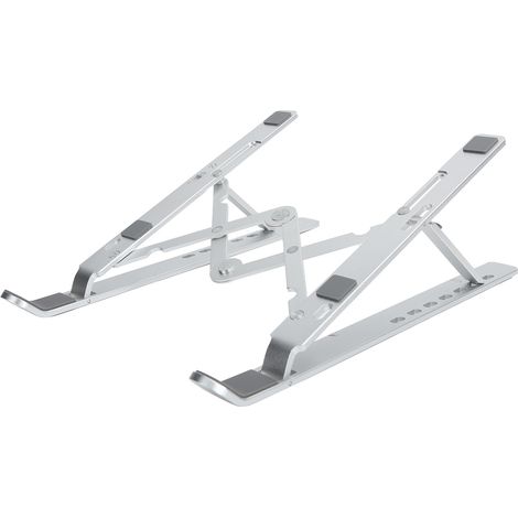 Support pliable et portable pour ordinateur portable 11-15,6 pouces, en alliage d'aluminium argenté avec sac de rangement (1/5)