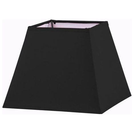 Abat-jour - Carré - Noir - Pour lampe - Base 15cm - Culot E14 - Chambre - Salon