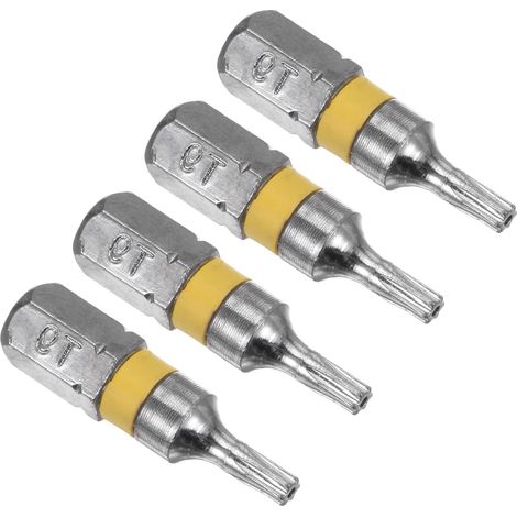 Embouts Tournevis Torx Magnétique T9 Longueur 25mm 1/4" Acier S2 4Pcs (1/5)