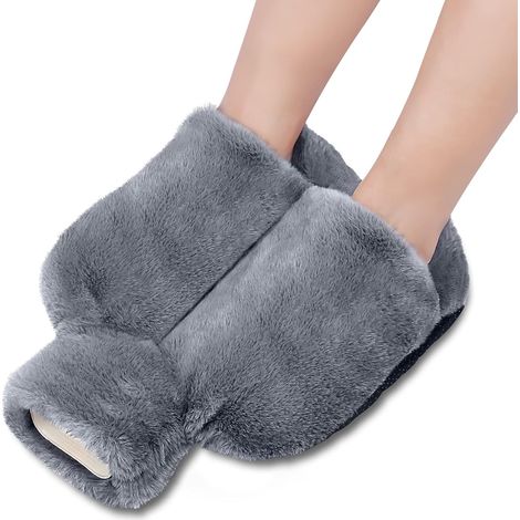 Bouillotte Pieds 2L - Housse Peluche - Chauffe-pieds Non Électrique - Flanelle Douce - Salon Bureau (1/5)