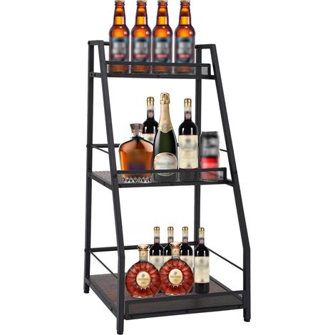 Casier à vin en bois pour de vin, 3 niveaux sur pied, style rétro minimaliste, décoration d'intérieur, étagères de présentation de vin pour armoire, placard, comptoir