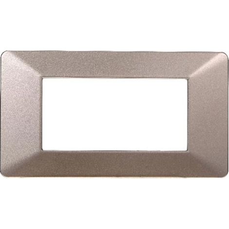 Plaque compatibles Vimar Plana 4 modules plastique couleur acier bronze Ettroit EV83410