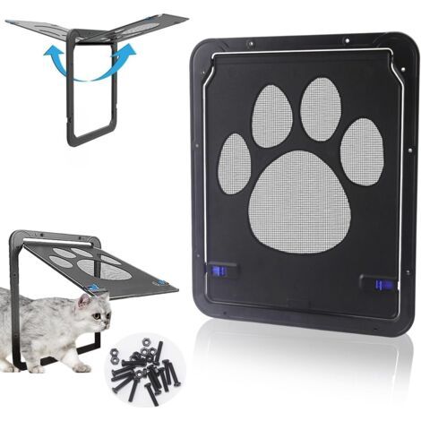 Porte basculante pour animaux de compagnie - Porte basculante pour chiens et chats 24 x 29 cm - Moustiquaire pour porte facile à installer - Porte française