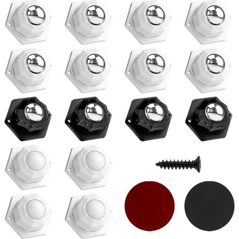 16 pièces Roulettes pour Meubles, Roulette Charge Lourde, Petite Roue Pivotante Autocollantes, Roulement Auto-Adhésives à 360 Degrés, pour Meubles Ustensiles de Cuisine Boîtes de Rangement (1/5)