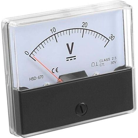 Voltmètre Analogique - 0 À 30 V DC - Précision Classe 2,5 - Pour Projets Électroniques Et Bricolage - 1 Pièce (1/4)