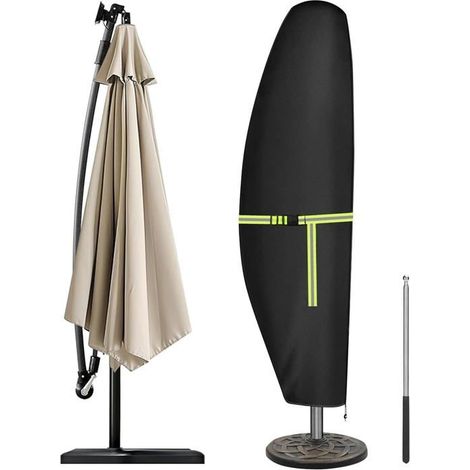 Housse de Protection pour Parasol, Tissu Oxford 420D imperméable, adaptée aux parasols autonomes de 2 à 4 mètres, 265 x 40/70/50 cm (1/5)
