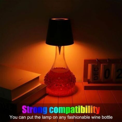 Lampe Bouteille - LED RGB Rechargeable Sans Fil - Commande Tactile - IP54 - 1200 mAh - Pour Vin Champagne Spiritueux - 1 Pièce (1/5)