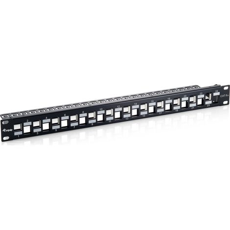 Equip Patchpanel 24x Cat6A 19` FTP 1HE Keystone Montage sw