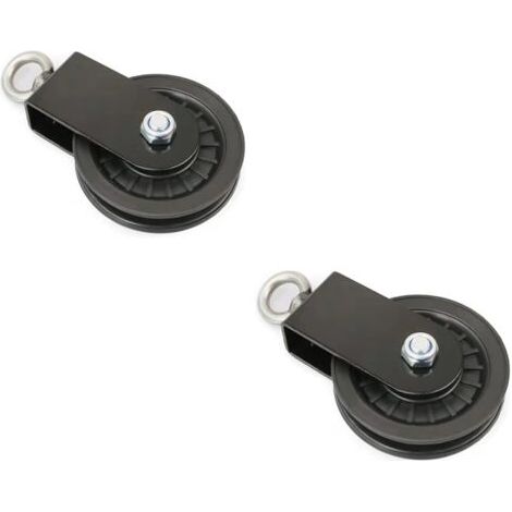 90 MM Poulie pour Cable, Poulie de Fitness, Accessoire de Bricolage Poulie de Levage pour Câble Métallique Corde, Charge 150 kg(2pièces) (1/5)
