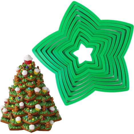 Ausstechformen-Set für Weihnachtsbäume, sternförmige Ausstechformen, Weihnachtsdekoration, Fondant-Donuts, Ausstechformen-Set für Weihnachtsbäume (1/3)