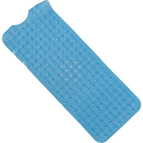 Tapis de bain antidérapant en PVC pour salle de bain, cuisine, hôtel, toilettes, douche, 100 x 40 cm, bleu (1/5)