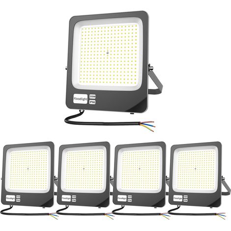 Projecteur LED Extérieur 200W, Spot LED Extérieur IP66 Etanche Luminaire Exterieur de Sécurité,3000K Blanc Chaud Super Lumineux Eclairage Exterieur Murale pour Cour,Jardin,Garage,Patio-5 Pack (1/5)