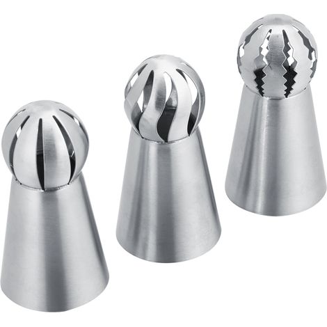 Lot de 3 douilles à poche à douille fleur russe pour décoration de gâteaux, cupcakes et pâtisserie, embouts de cuisson (1/5)