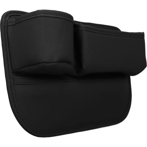 Cache-fente siège auto rangement avec porte-téléphone et porte-gobelet organisateur multifonction cuir PU noir (1/5)