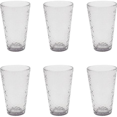 Lot de 6 Verres à Eau "Martelé" 34cl Gris Irisé (1/3)