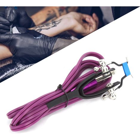 Alimentation pour machine à tatouage 1,8 m avec câble silicone et pince (Violet) - Alimentation électrique pour tatouage (1/5)