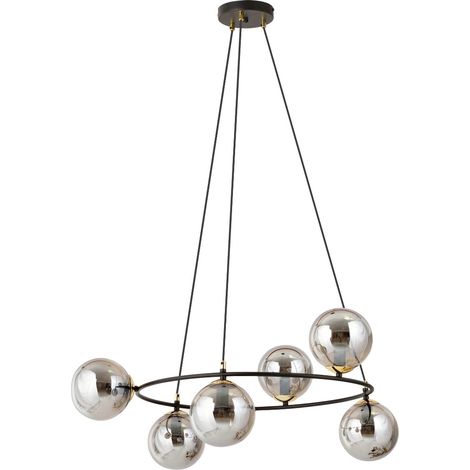 Lampadario sospeso Emibig Azura 6 luci nero grafite (1/5)