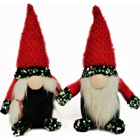 Gnomo Decorazione Natalizia Natale in Stoffa Medio 43 cm 2 Modelli (1/2)