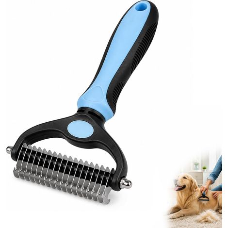 Brosse Démêlante pour Chiens et Chats à Poils Longs - Étrille Double Face, Peigne Anti-Nœuds, Élimination Efficace du Sous-Poil, Idéale pour Maine Coon, Berger Australien, Golden Retri