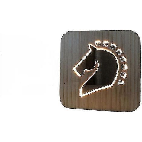 Lampe en bois 3D en bois, veilleuse décorative pour enfants en forme d'animal, éclairage d'ambiance LED (taille : d) (1/4)