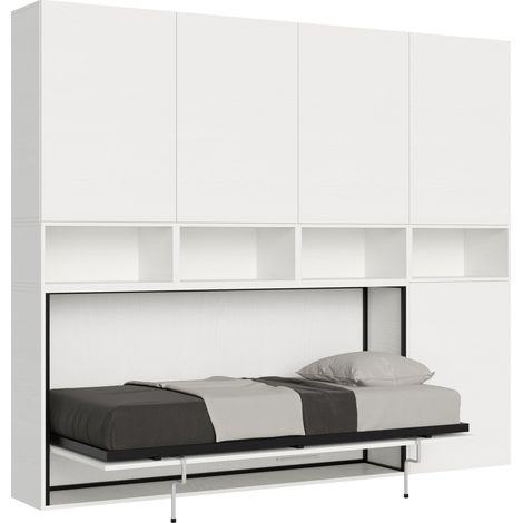 Letto Singolo a Scomparsa Composizione C Kando H226,7 Bianco Frassino (1/5)