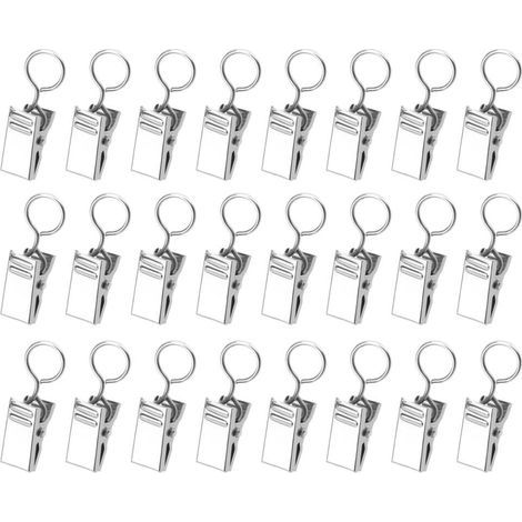 50 pezzi di clip per tende in metallo, clip decorative per tende, ganci per appendere, gancio chiuso, argento (1/5)