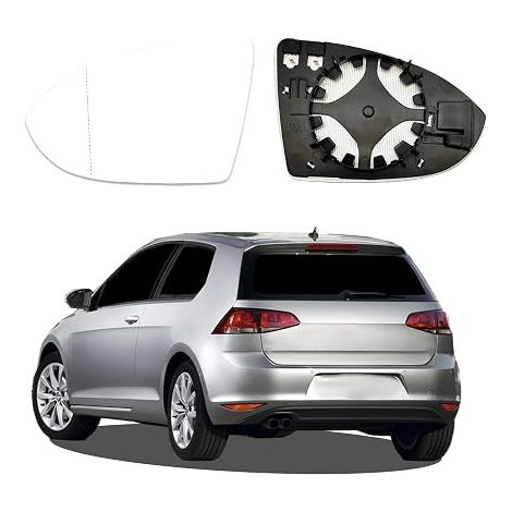 Golf 7 Mirror Glass Mirror Glass Mirror, Mirror Glass Replacement, Car Mirror Lens with Heating, Adjustable Outer Mirror V-W (5G0 857 521) Left (1/5)