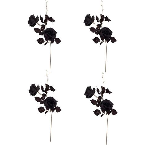 4 roses noires artificielles, fleurs artificielles-Online Store (1/5)