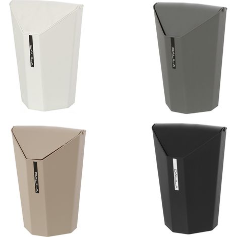 PATTUMIERA BAGNO PLASTICA COPERCHIO BASCULANTE 6,5Lt CESTINO SPAZZATURA VARI COL, "Grigio" (1/4)