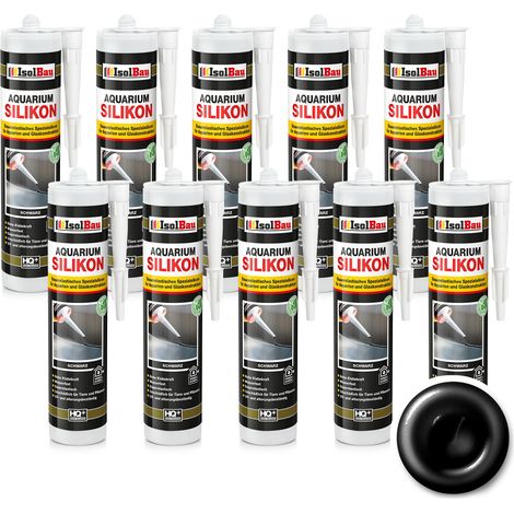 Silicona negra para acuario IsolBau, 10 x 300 ml (1/5)