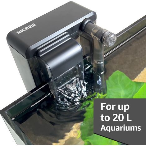 Filtre cascade pour aquarium jusqu'à 20L avec débit réglable et système de filtration 3 étages