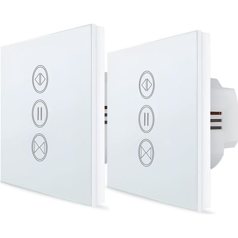 Interrupteur Volet Roulant Connecté WiFi 2x - Commutateur Rideau Stores, Ouverture Réglable, Minuteur Intelligent, Compatible Alexa Google Home pour Commande Vocale