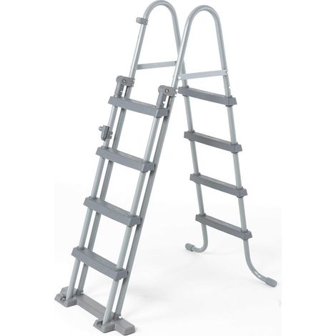 TRADE SHOP - Scaletta Di Sicurezza Per Piscine 122cm Con Gradini In Plastica Telaio In Metallo 58331 - (1/5)