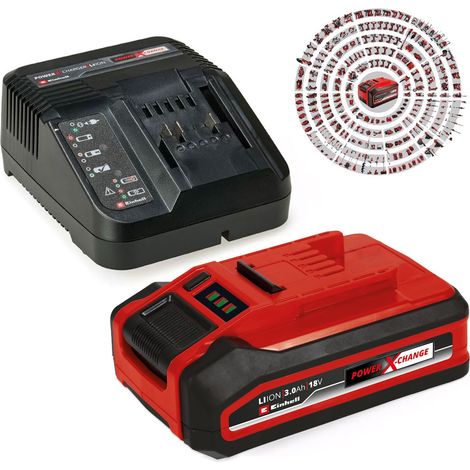 Einhell 18v 3.0Ah PLUS Battery + Fast Charger Power X-Change PXC Starter Kit (1/5)