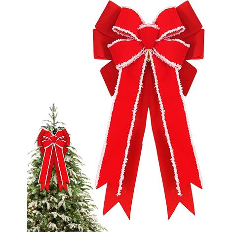 Nœuds pour Arbre De Noël Grande Guirlande Ornement Décoration Nœuds De Noël En Velours Pour Fête De Vacances D'Hiver, Maison, Extérieur, Porte D'Entrée, Automne, Anniversaire, Mariage (1/5)